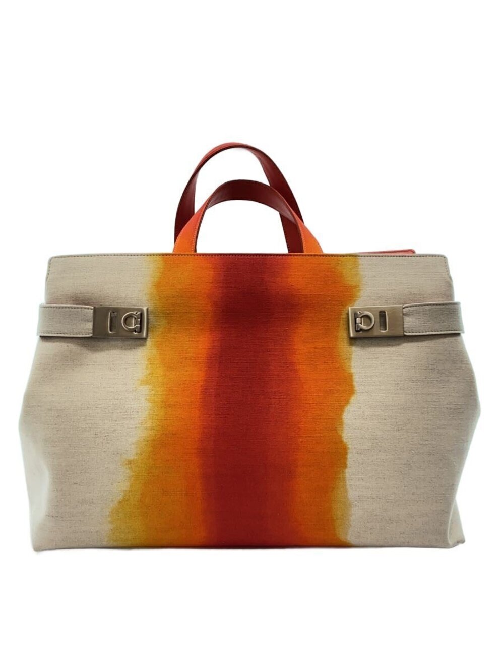 Salvatore Ferragamo Tote Bag Canvas Orange